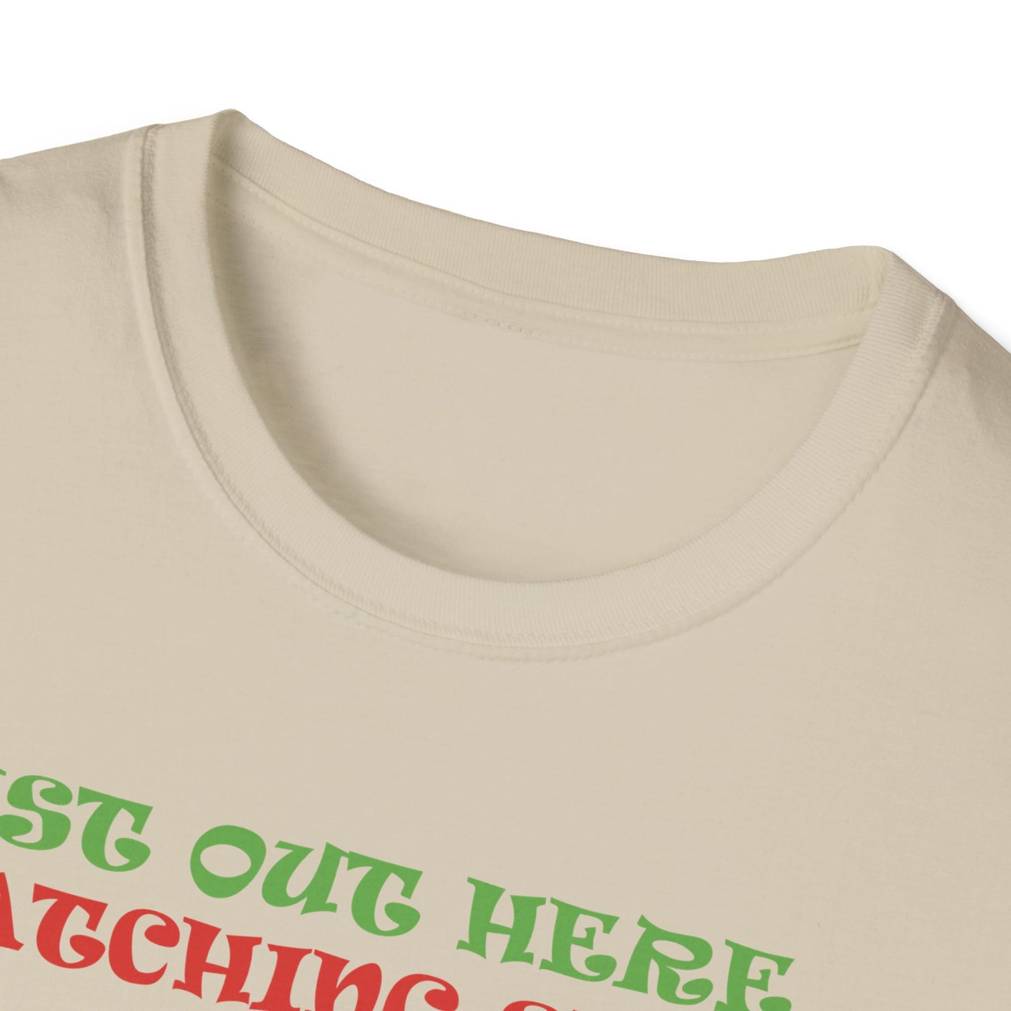 Funny Bethlehem Shepherd Christmas T-Shirt Just Out Here Watching Sheep