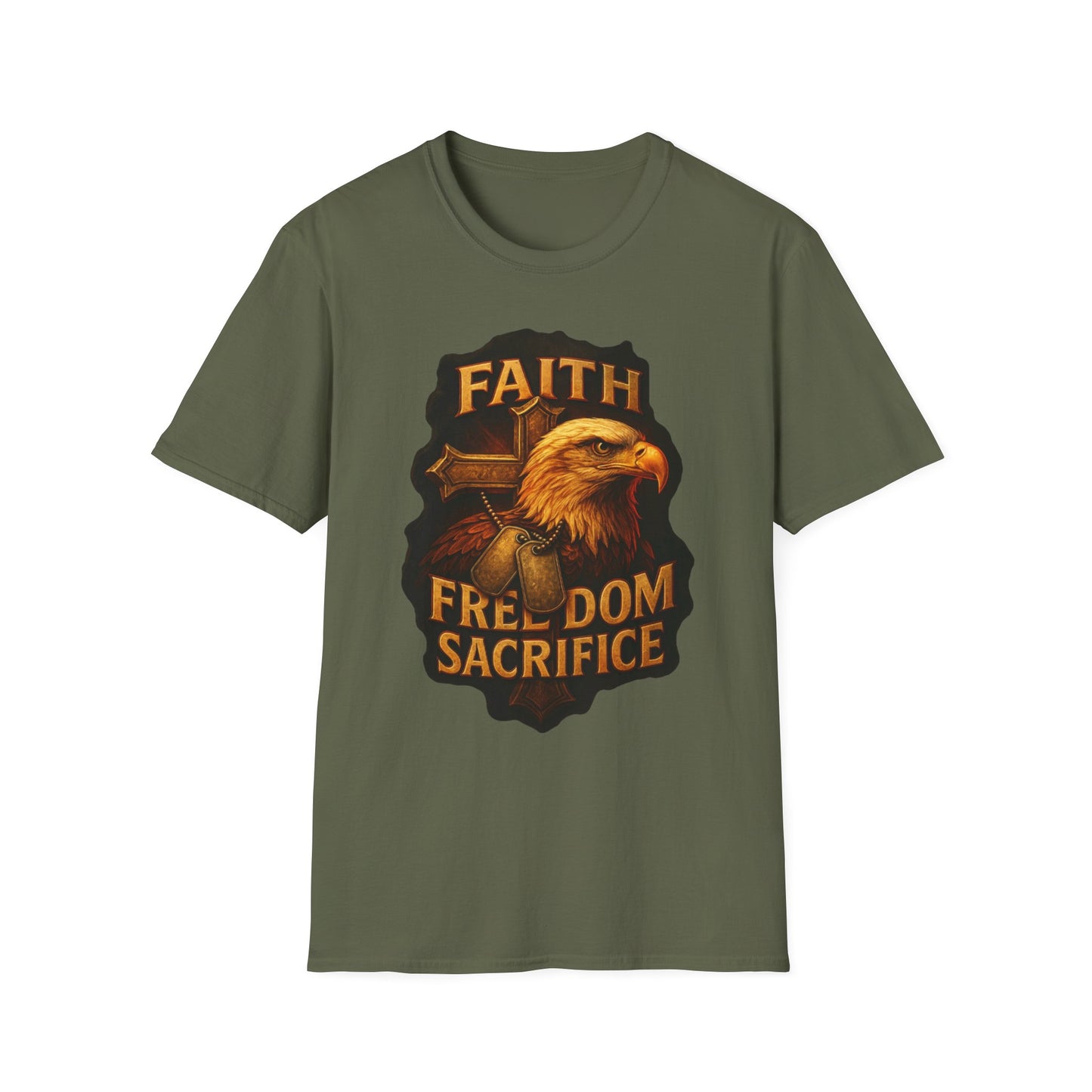 Faith Freedom Sacrifice Unisex Christian Patriotic T-Shirt