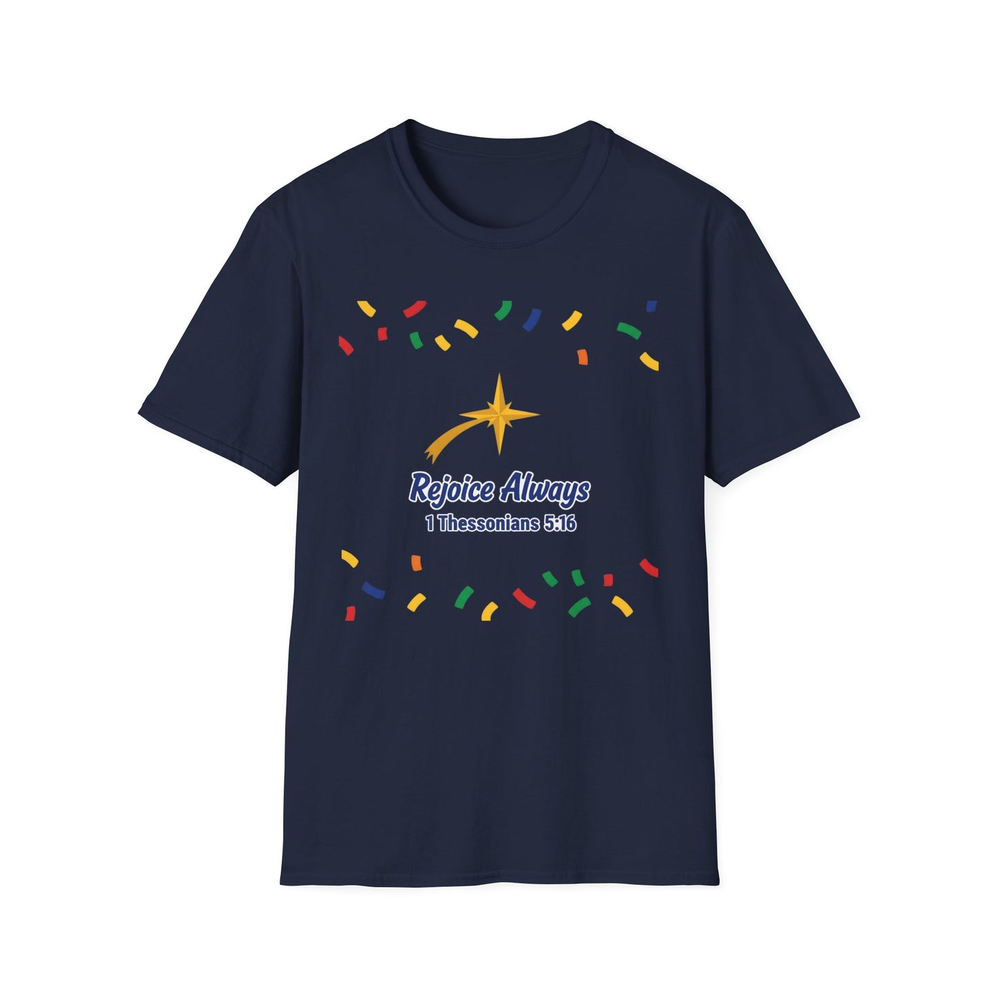 Rejoice Always Inspirational Christian Bible Verse T-Shirt
