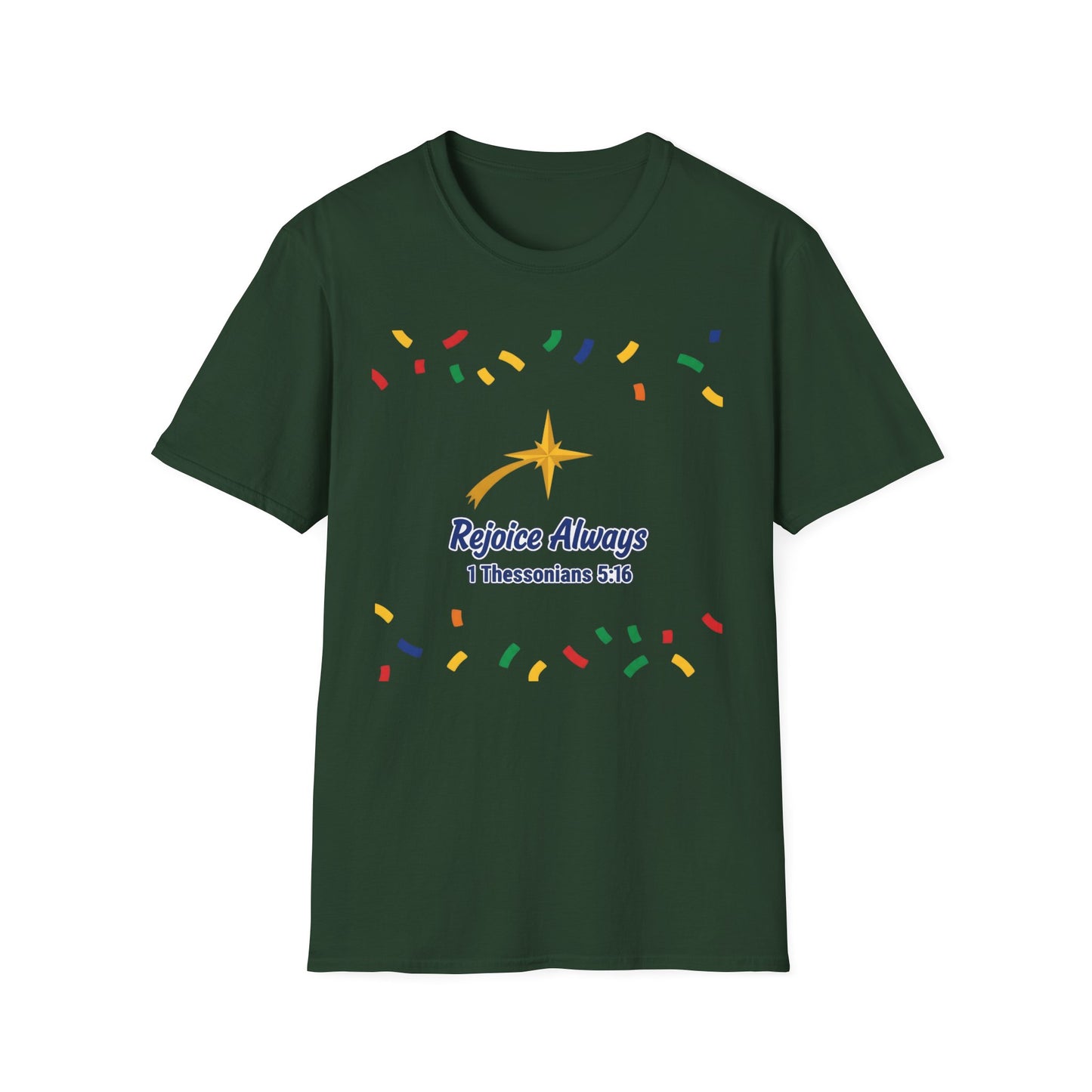 Rejoice Always Inspirational Christian Bible Verse T-Shirt