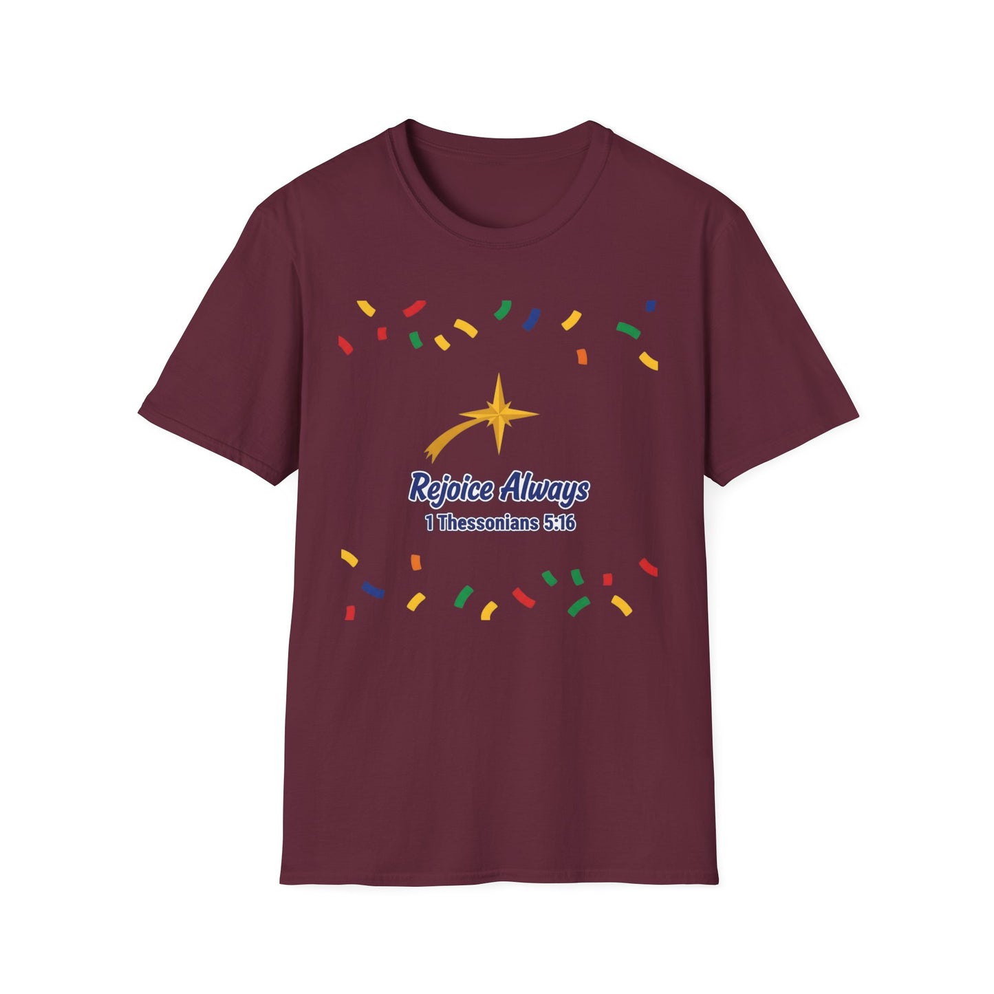 Rejoice Always Inspirational Christian Bible Verse T-Shirt