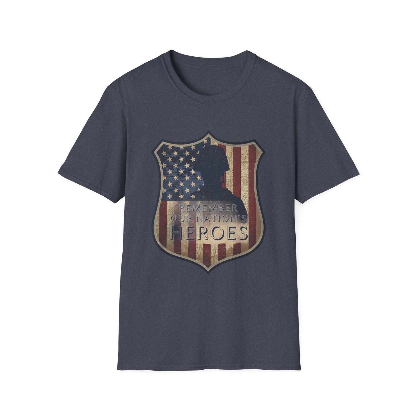 Remember Our Nation's Heroes Unisex Softstyle Patriotic T-Shirt