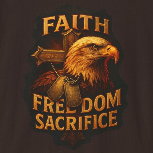A040 - Faith Freedom Sacrifice Unisex Christian Patriotic T-Shirt