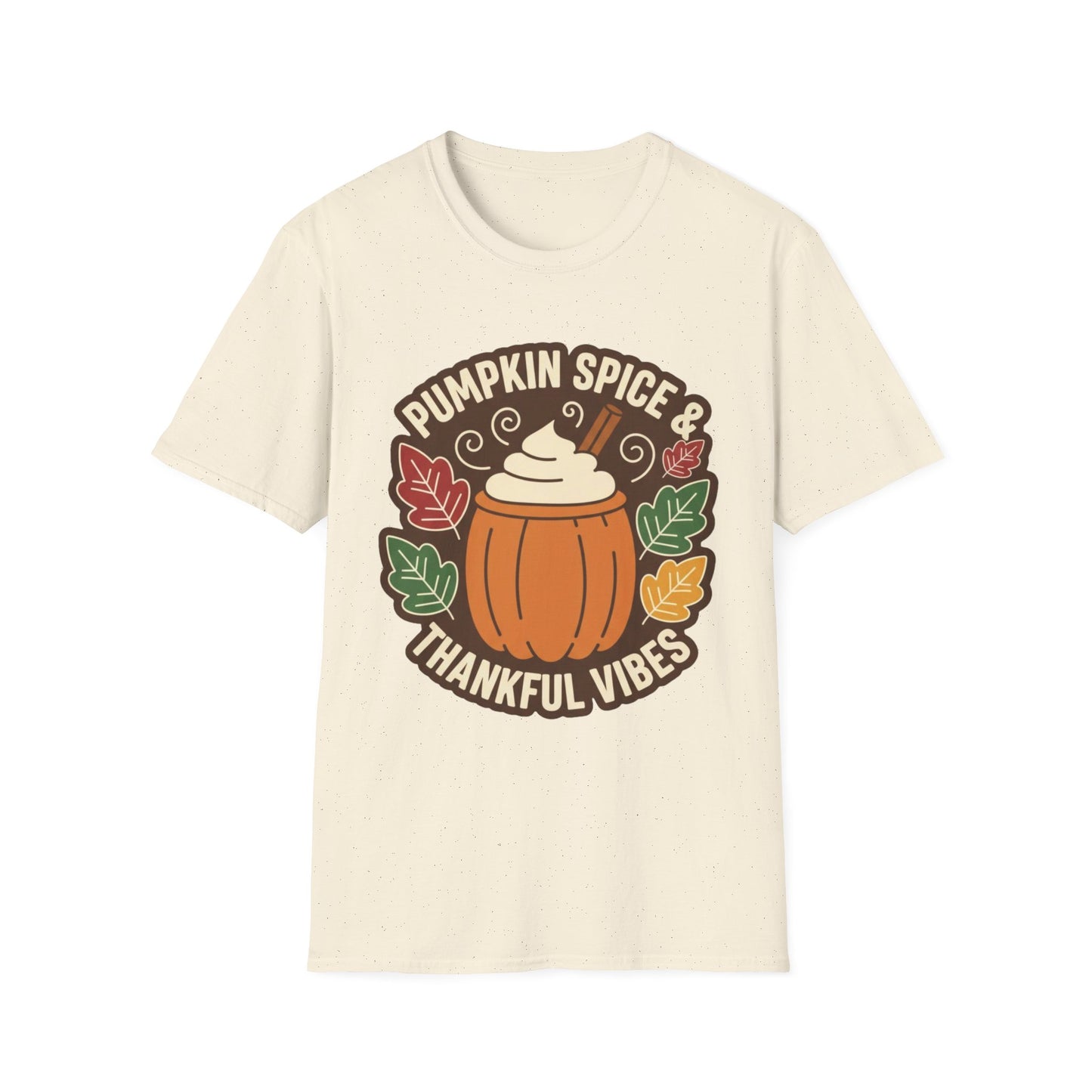 Pumpkin Spice & Thankful Vibes Autumn Fashion T-Shirt