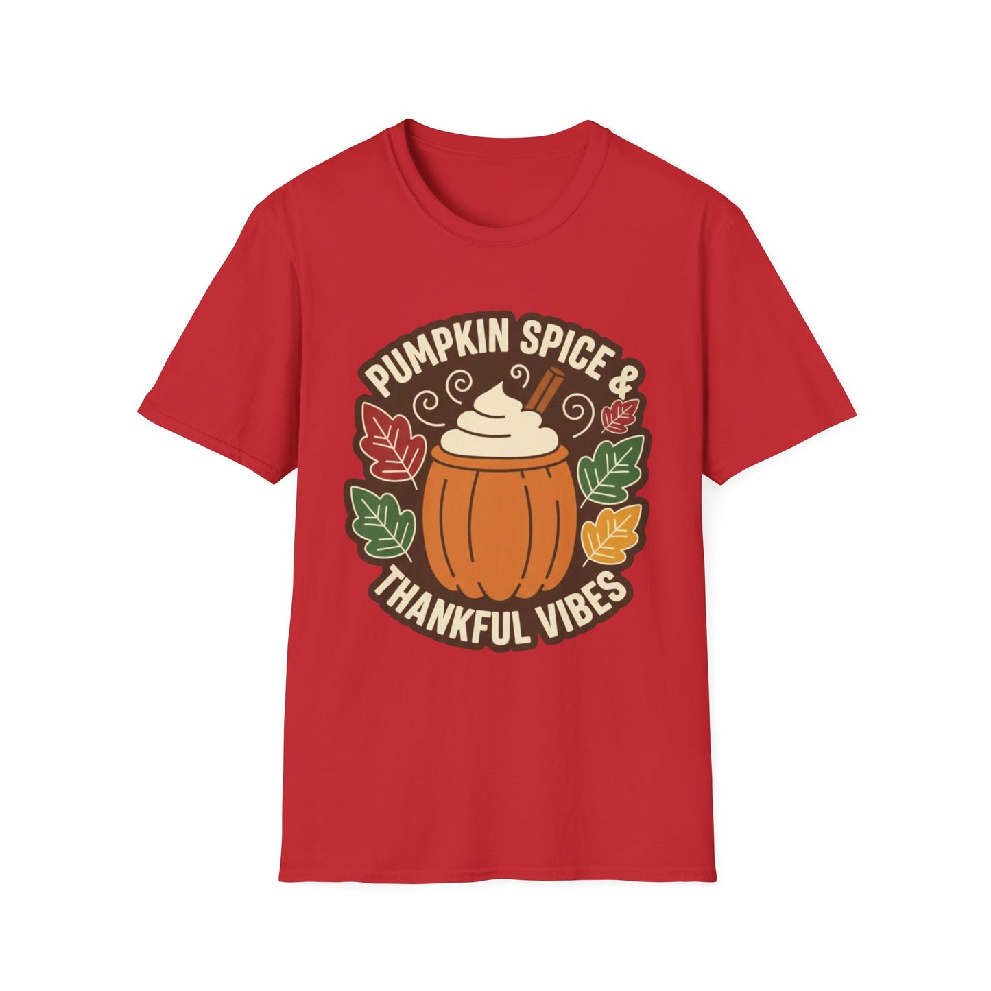 Pumpkin Spice & Thankful Vibes Autumn Fashion T-Shirt