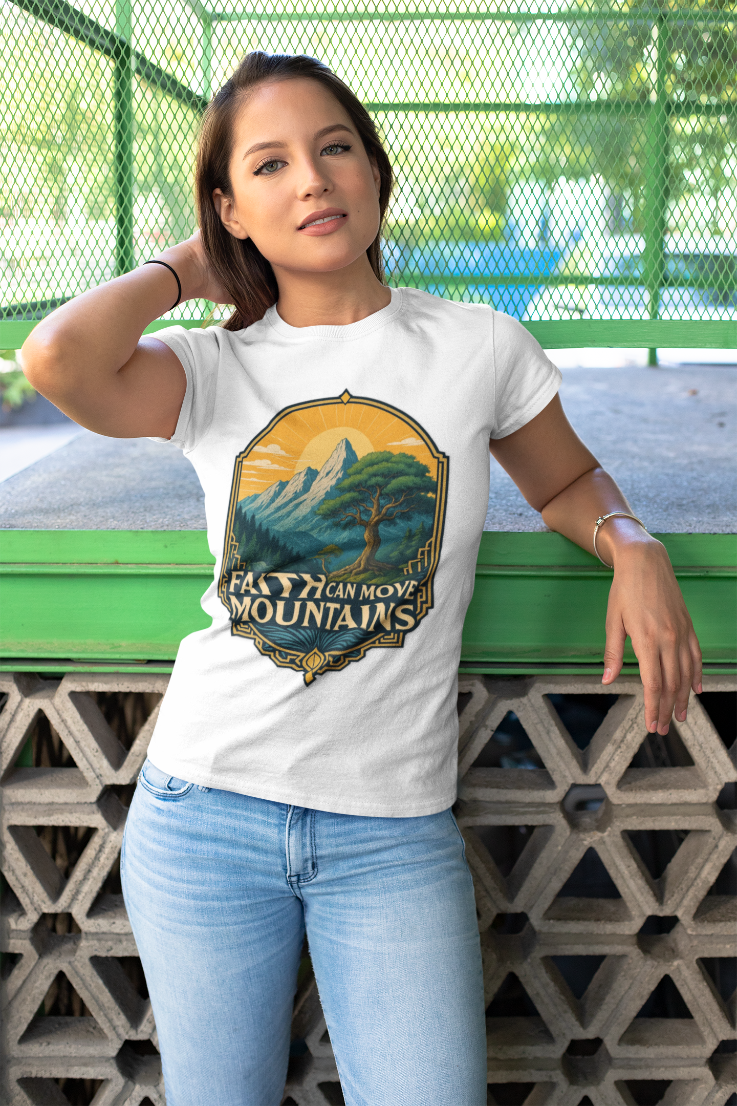 Faith Can Move Mountains Inspirational Christian Tee