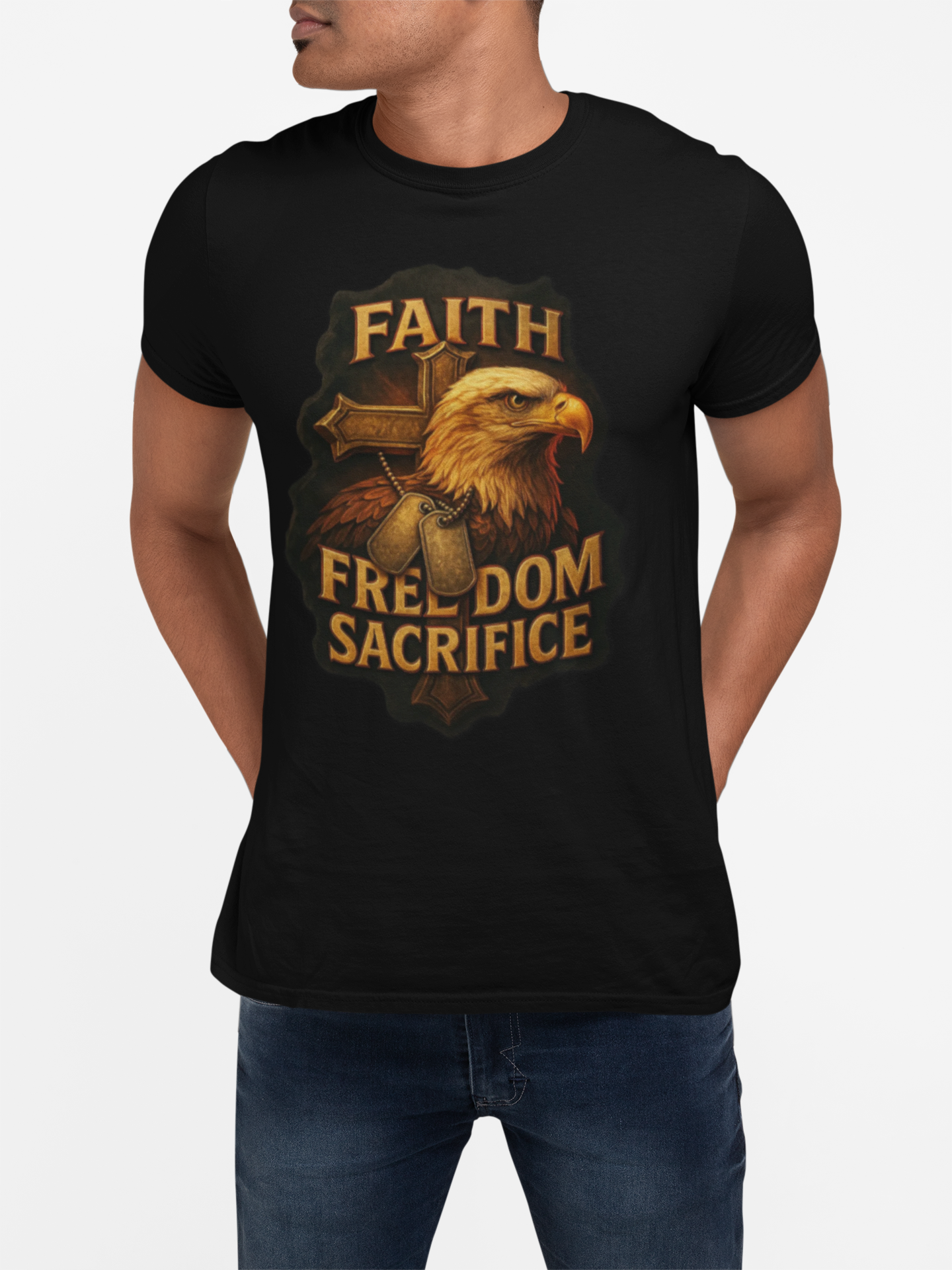 Faith Freedom Sacrifice Unisex Christian Patriotic T-Shirt