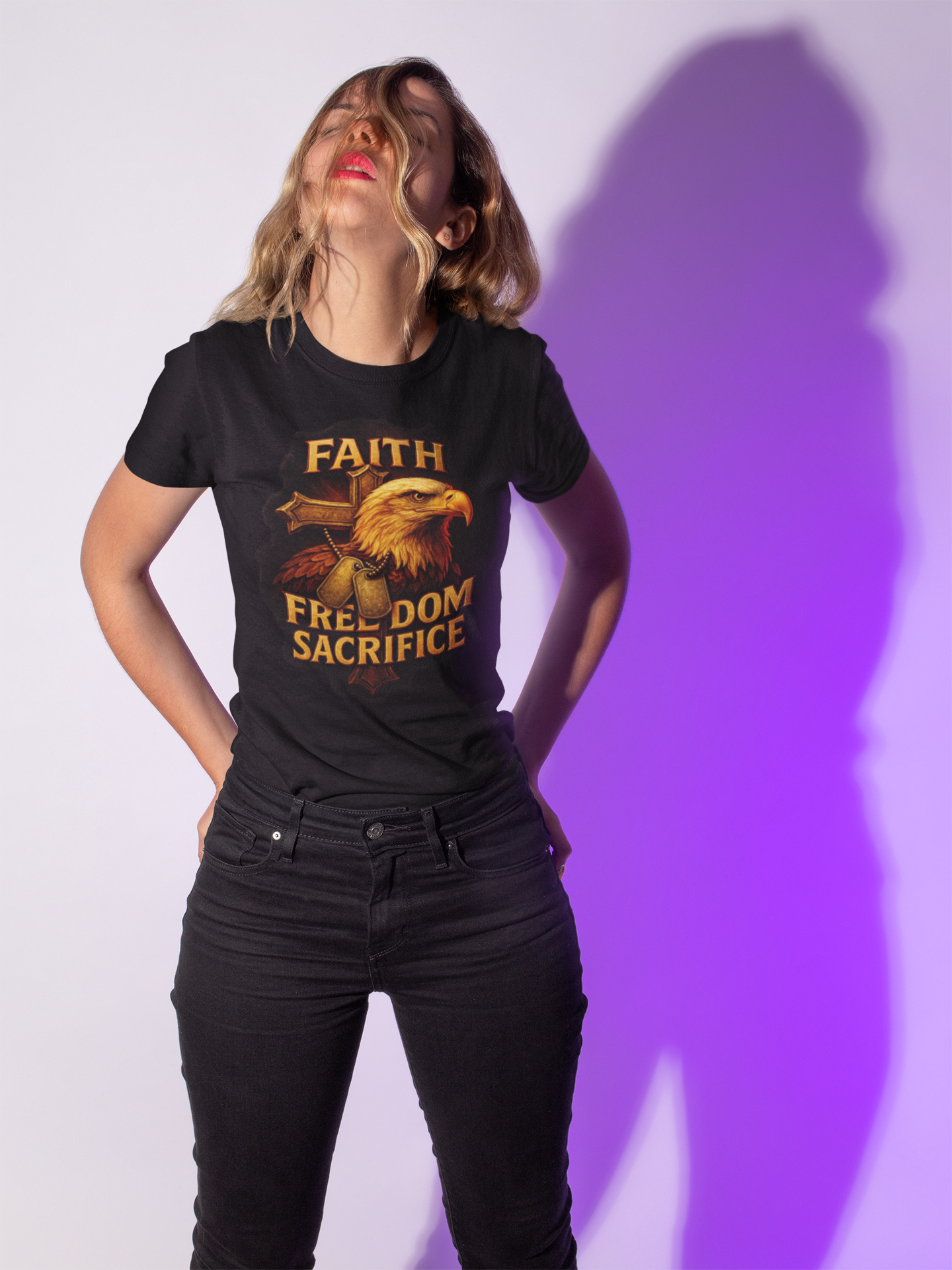 Faith Freedom Sacrifice Unisex Christian Patriotic T-Shirt