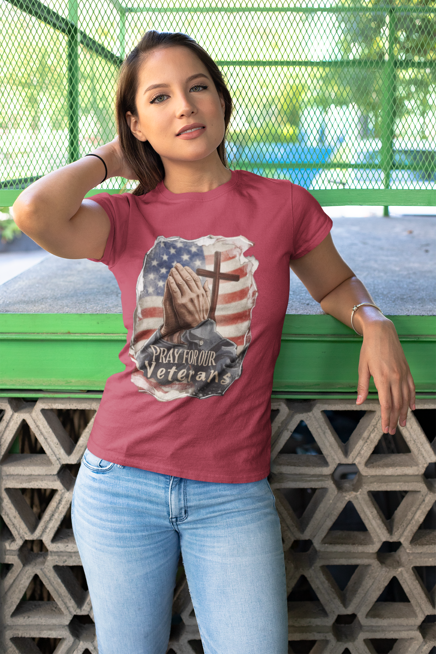 Pray For Our Veterans Christian Patriotic T-Shirt