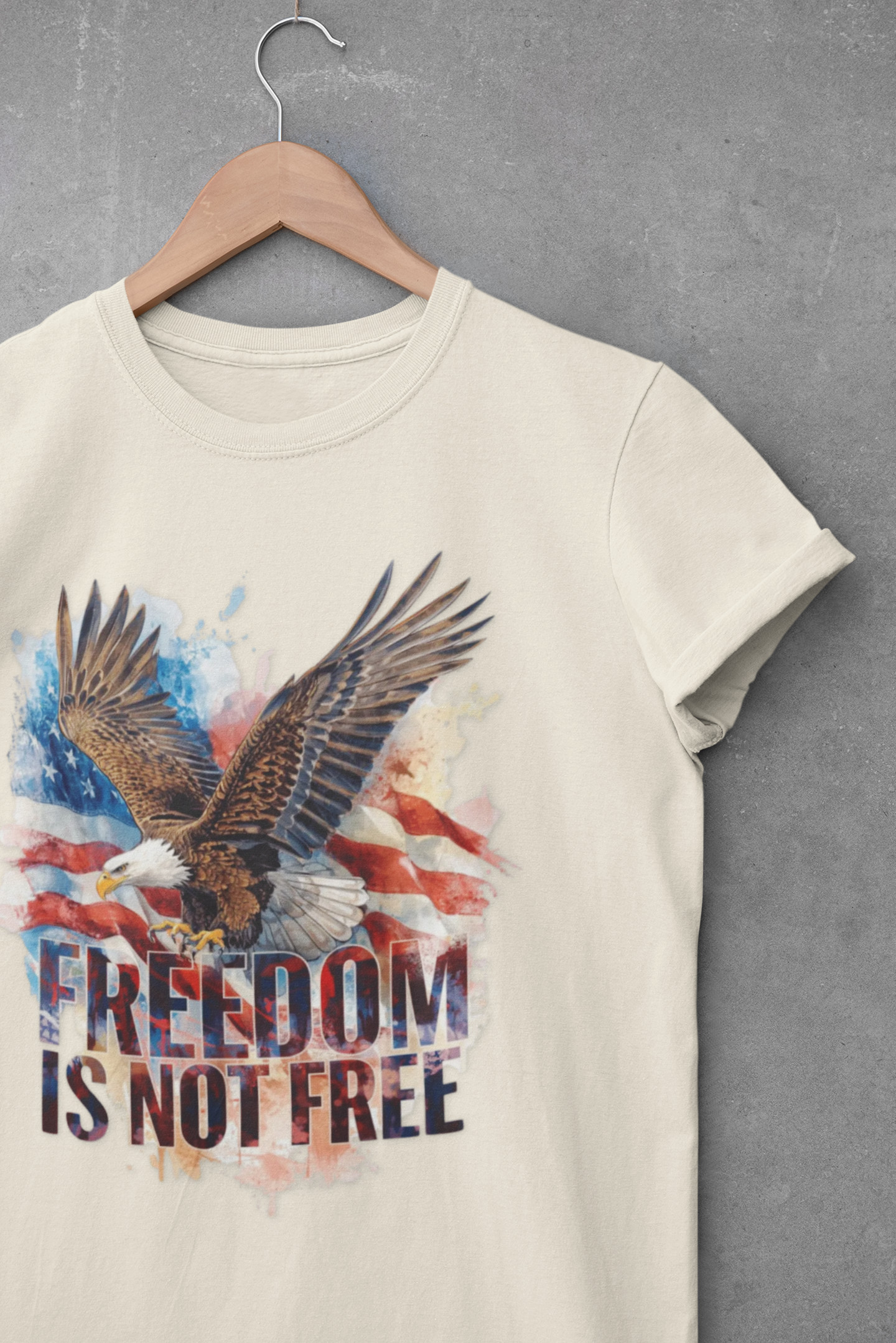 A043 - Freedom is Not Free - Flag and Eagle Patriotic T-Shirt