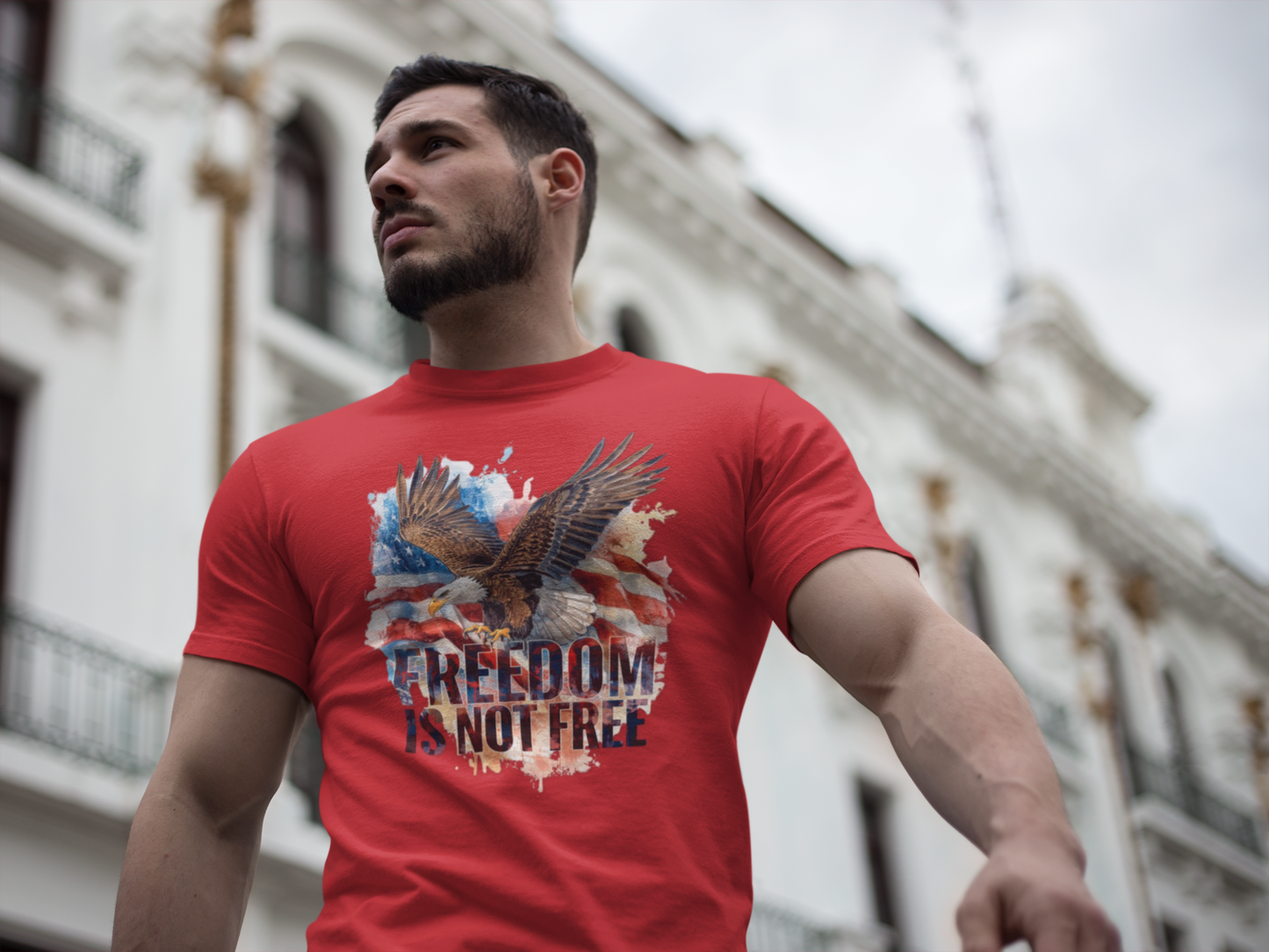 Freedom is Not Free - Flag and Eagle Patriotic T-Shirt