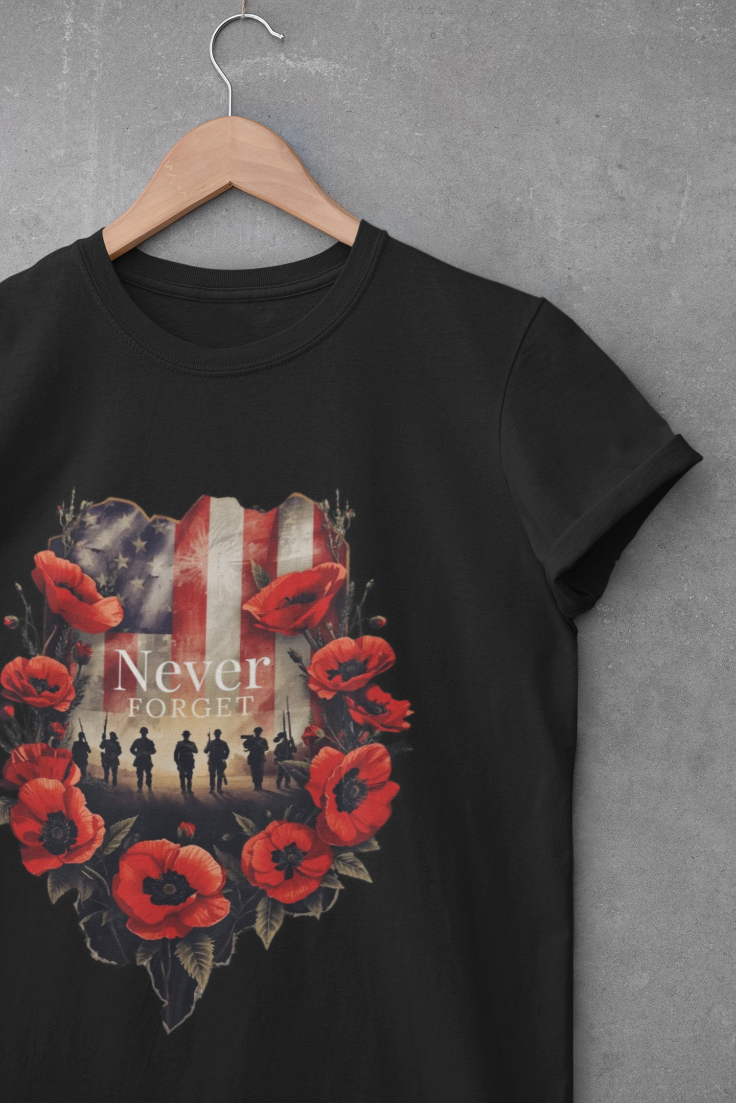 A045 - Never Forget - Memorial Day Tribute Remembrance T-Shirt
