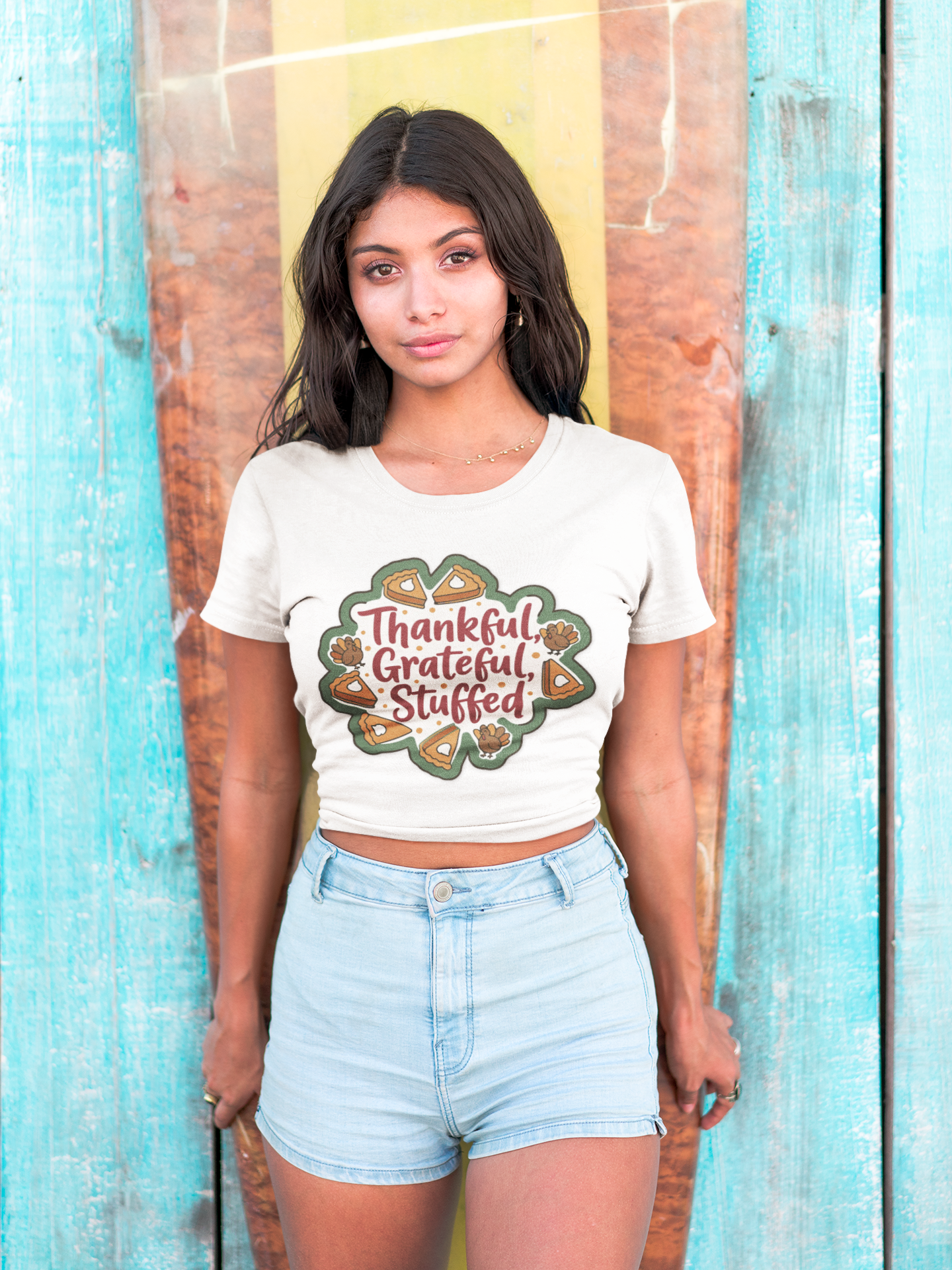 Thankful Grateful Stuffed Unisex Humorous Thanksgiving T-Shirt