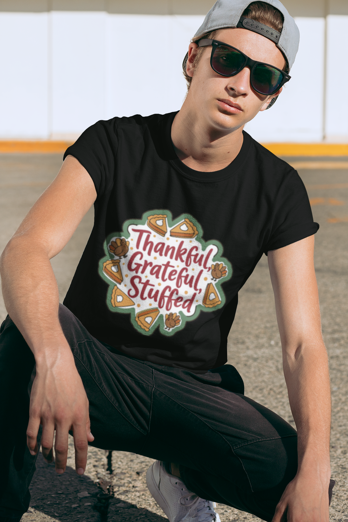 Thankful Grateful Stuffed Unisex Humorous Thanksgiving T-Shirt
