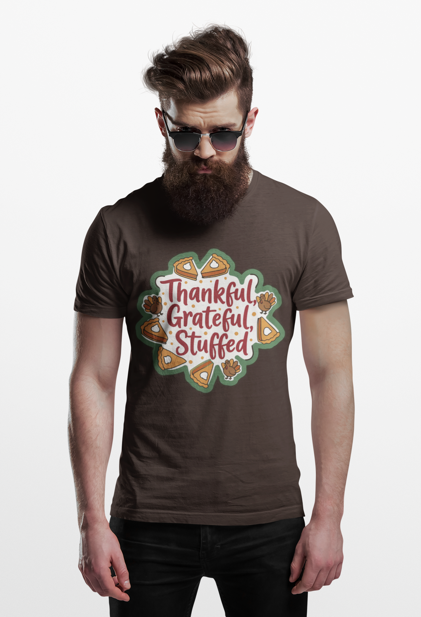 Thankful Grateful Stuffed Unisex Humorous Thanksgiving T-Shirt