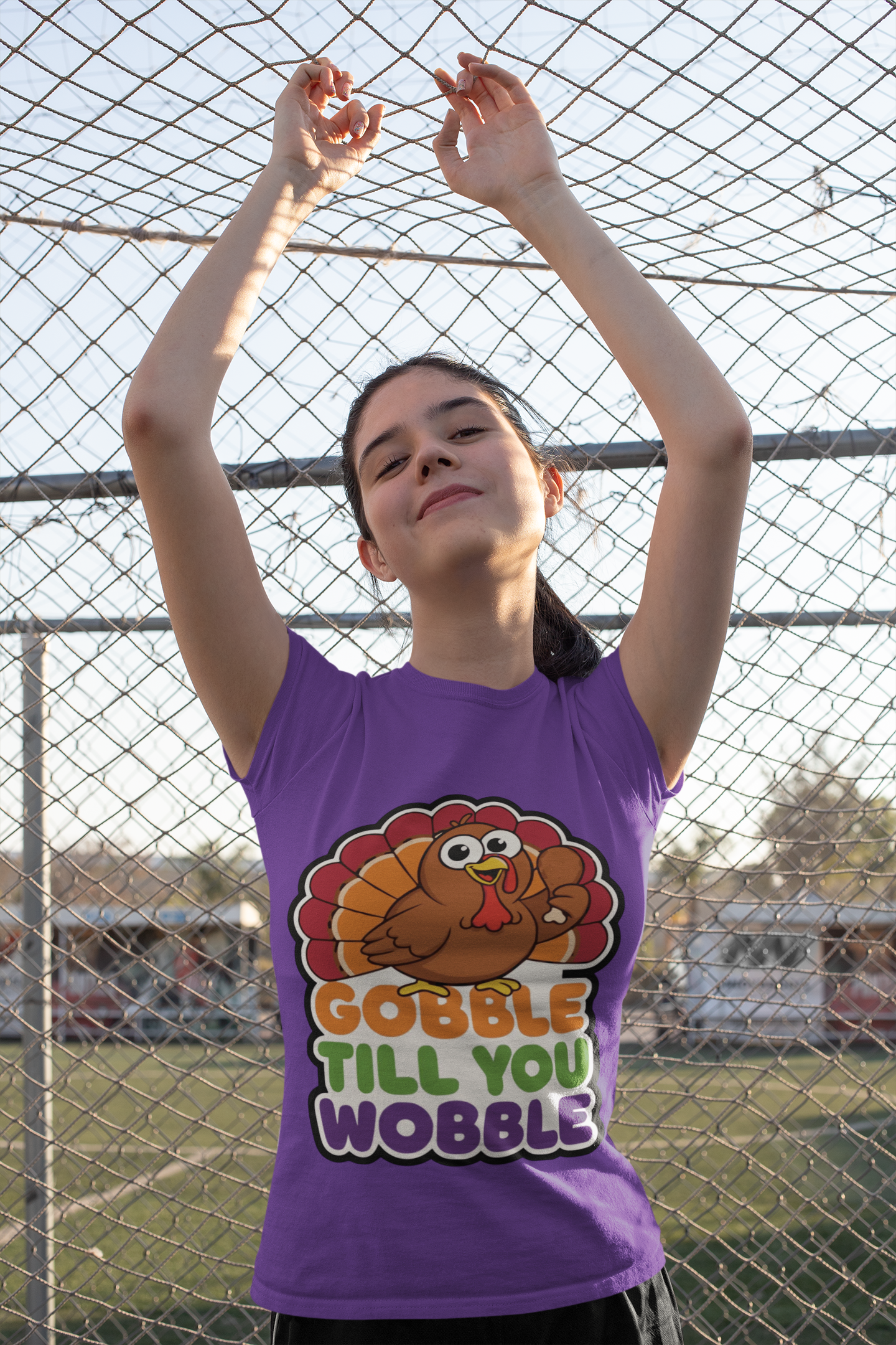 Gobble Till You Wobble Humorous Thanksgiving Turkey T-Shirt