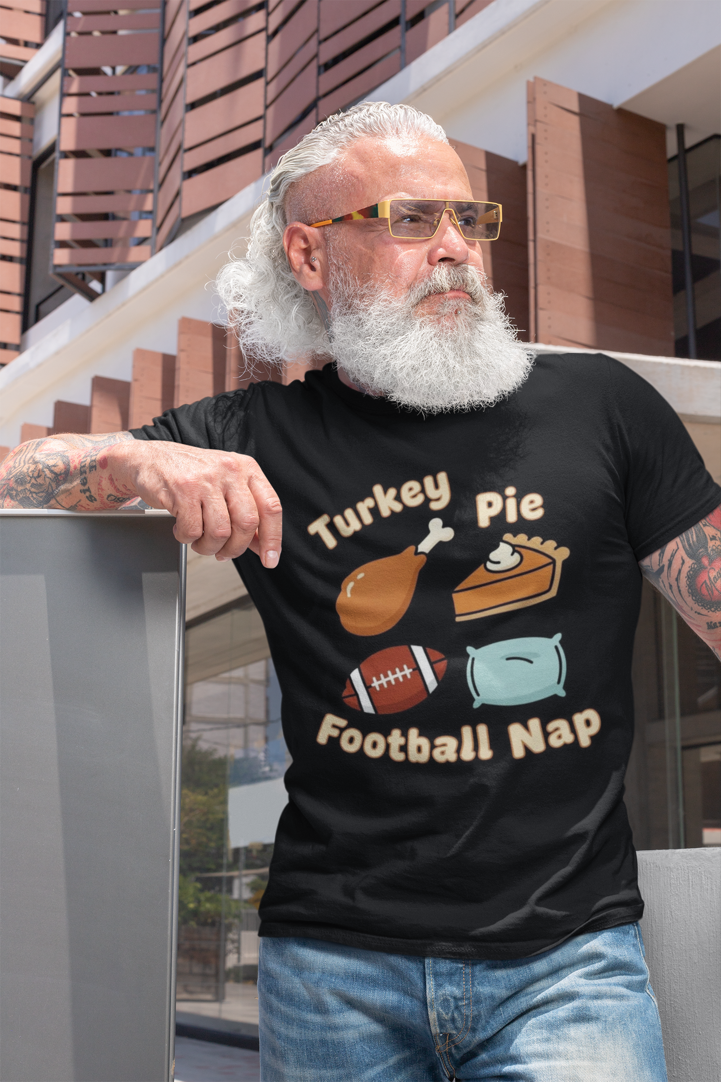 Turkey, Pie, Football, Nap Thanksgiving Fun Unisex T-Shirt