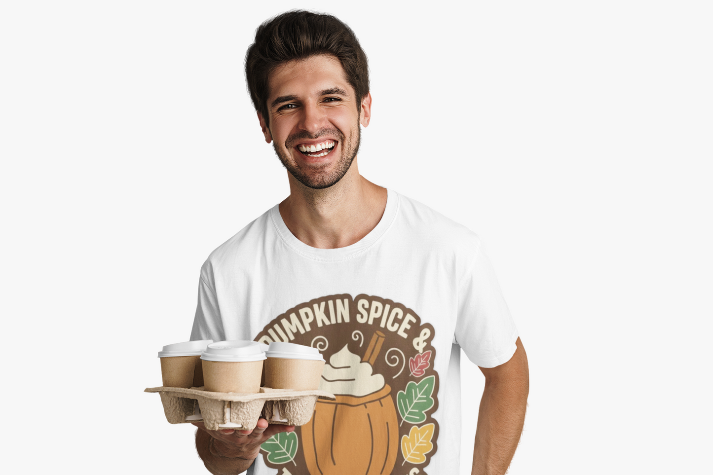 Pumpkin Spice & Thankful Vibes Autumn Fashion T-Shirt