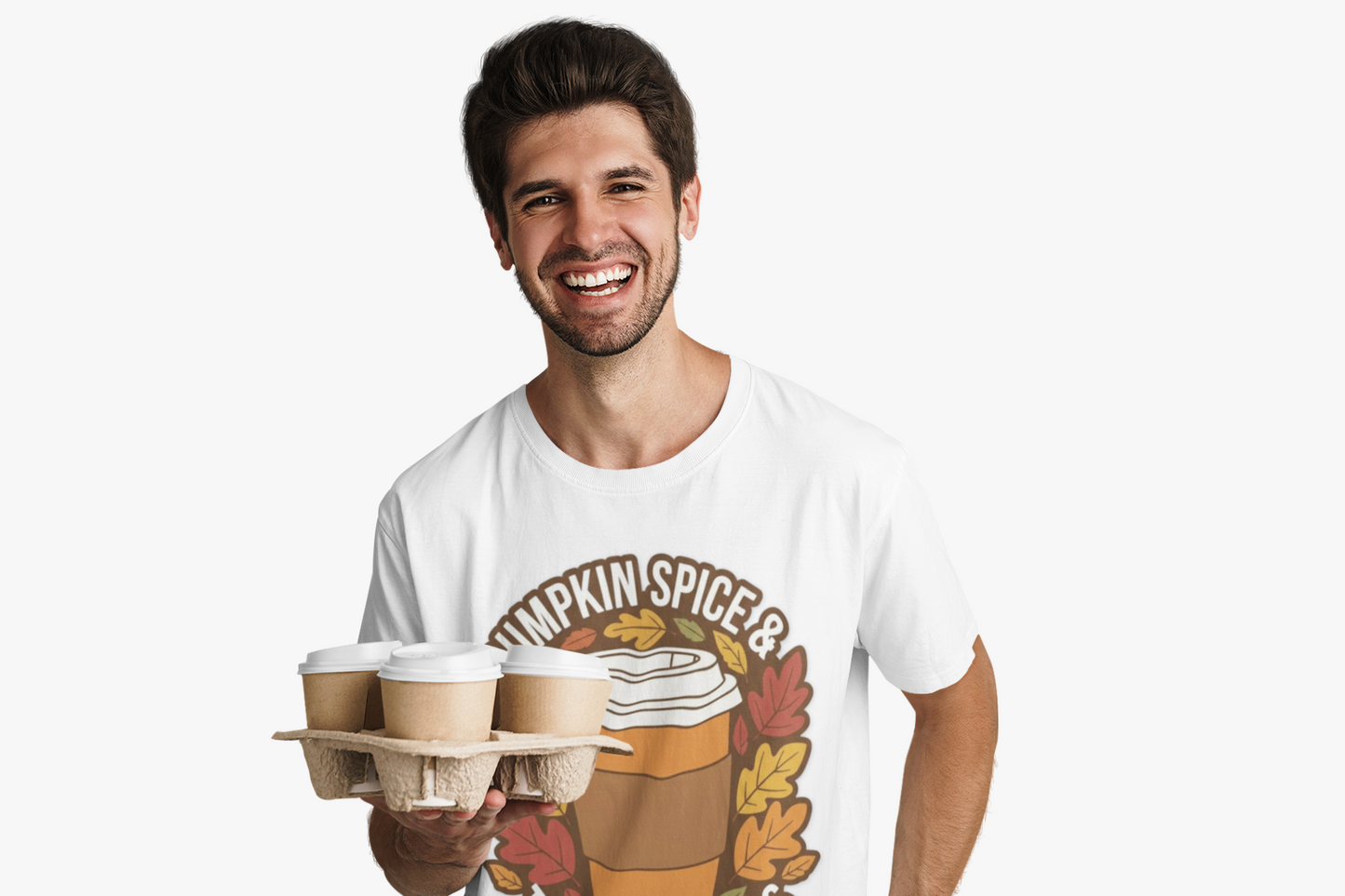 Pumpkin Spice & Thankful Vibes Fall Fashion T-Shirt