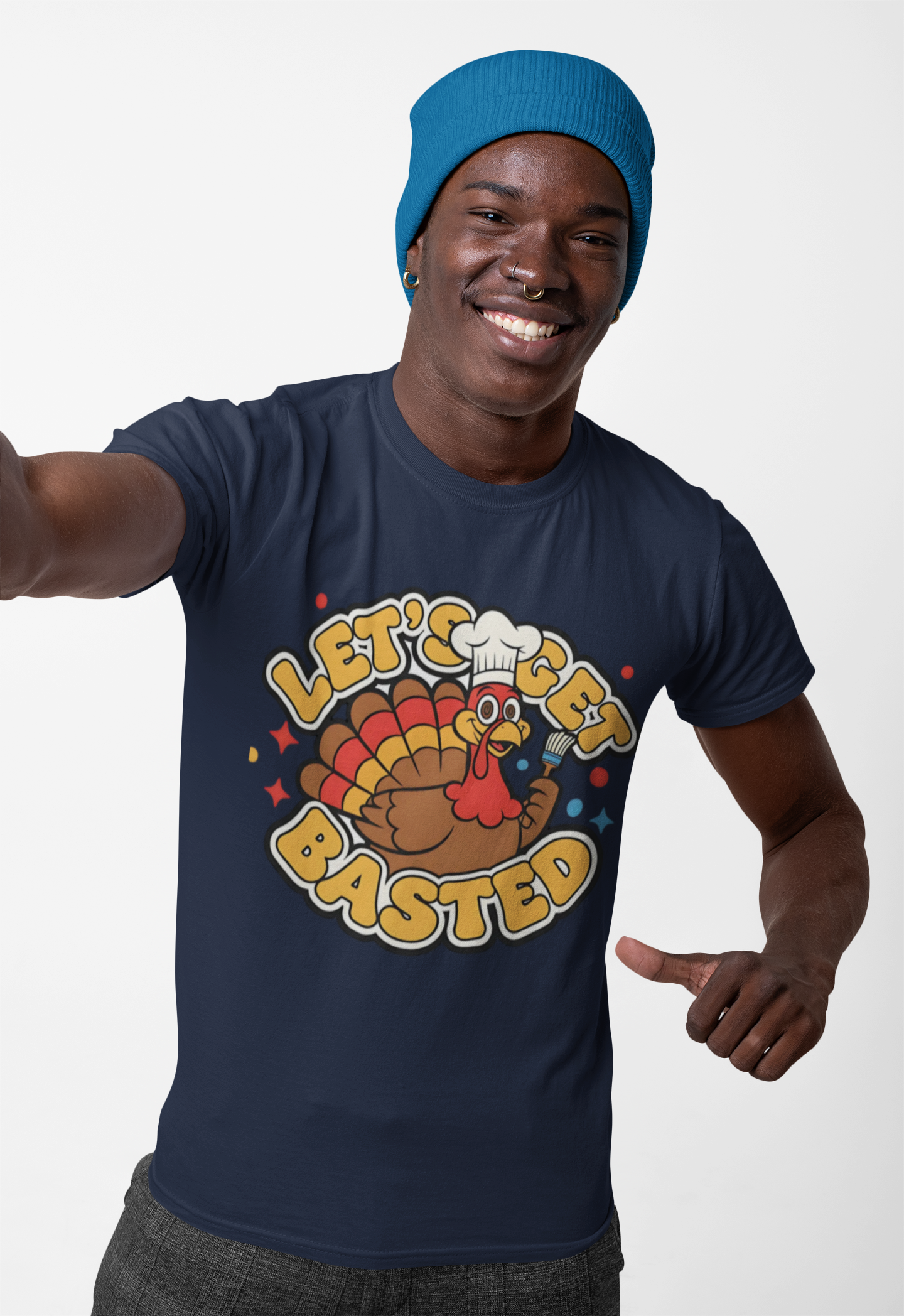 Let's Get Basted Funny Thanksgiving Turkey T-Shirt