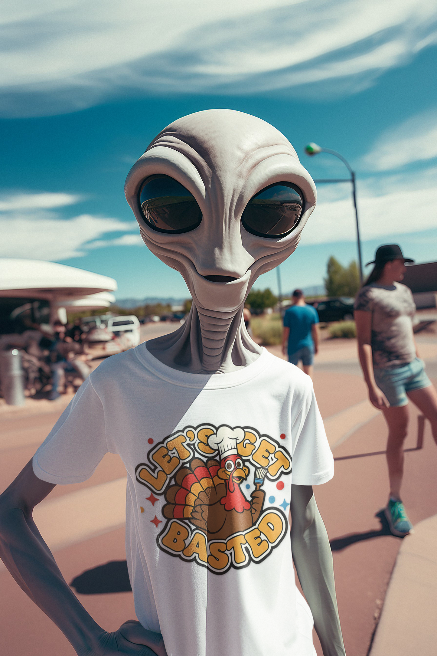 A058 - Let's Get Basted Funny Thanksgiving Turkey T-Shirt