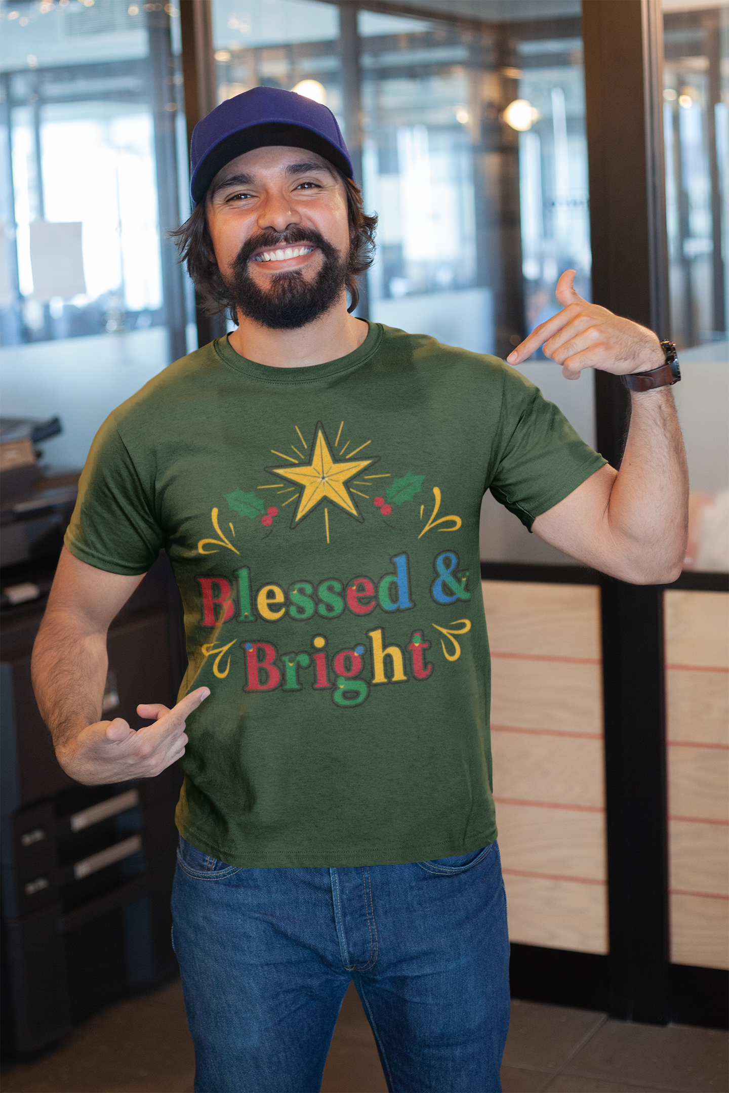 Blessed & Bright Unisex Softstyle Christian Christmas T-Shirt