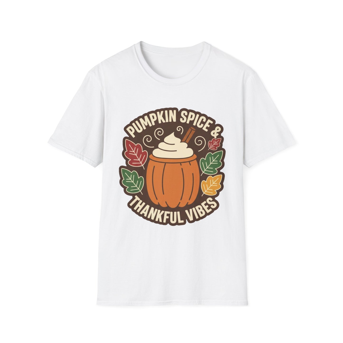 Pumpkin Spice & Thankful Vibes Autumn Fashion T-Shirt