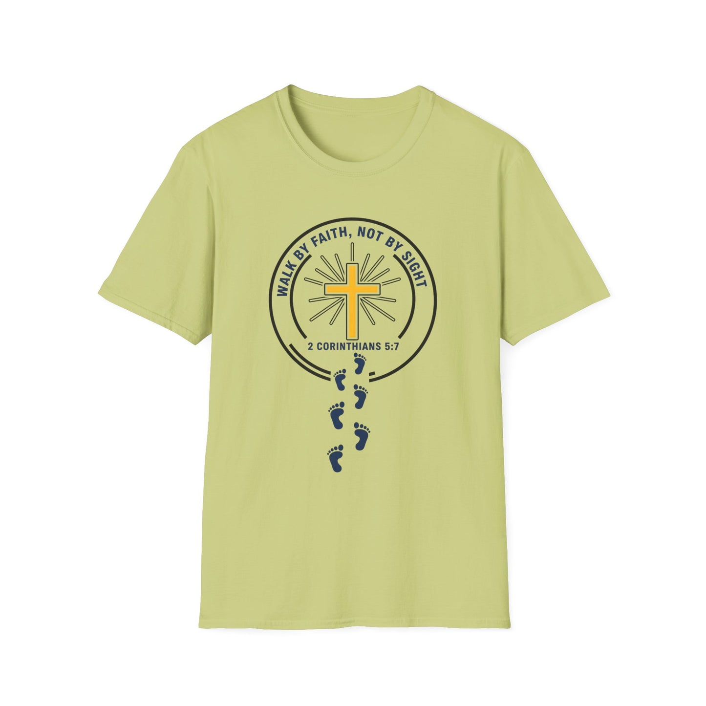 Walk by Faith Not by Sight Inspirational Christian T-Shirt 2 Corinthians 5:7