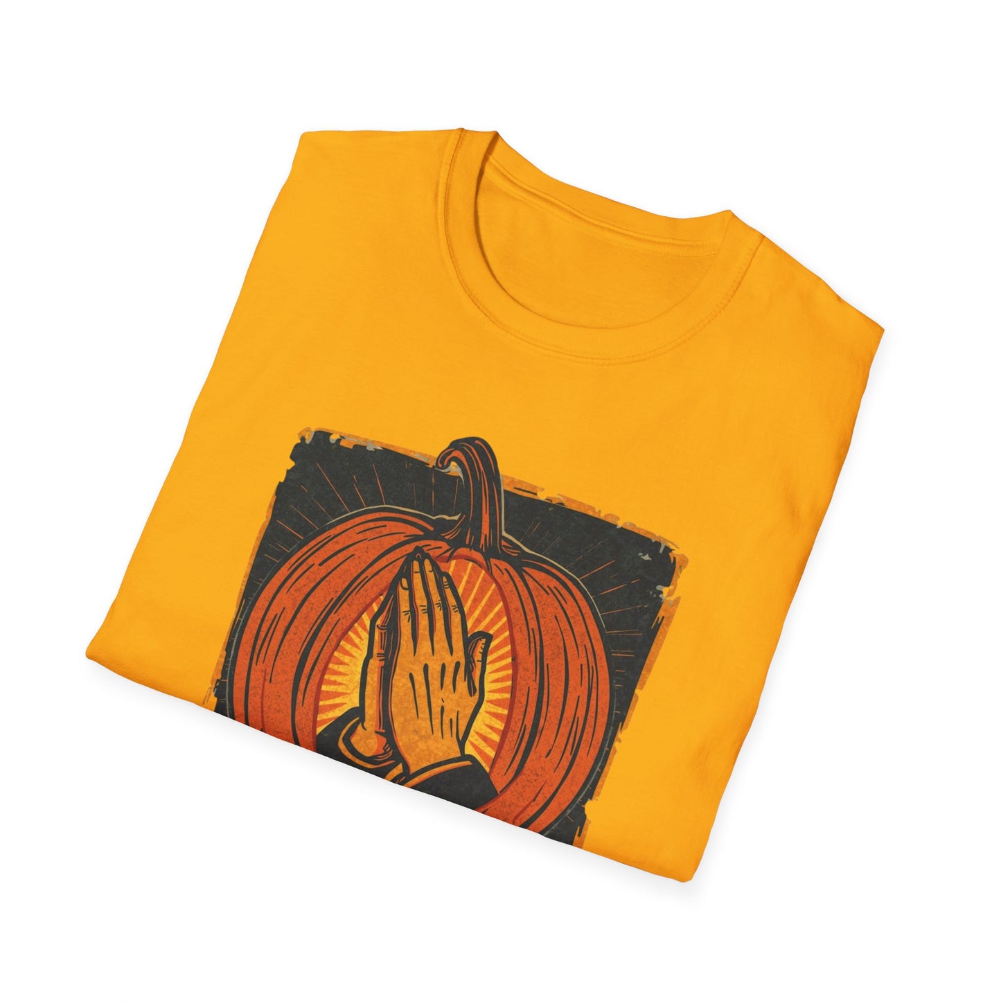 Powered by Prayer Pumpkin Unisex Graphic T-Shirt