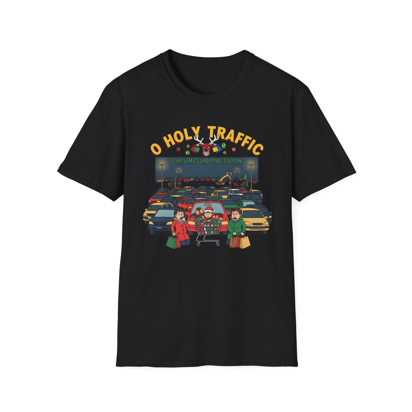 O Holy Traffic Christmas Shopping Edition Funny Holiday Tee