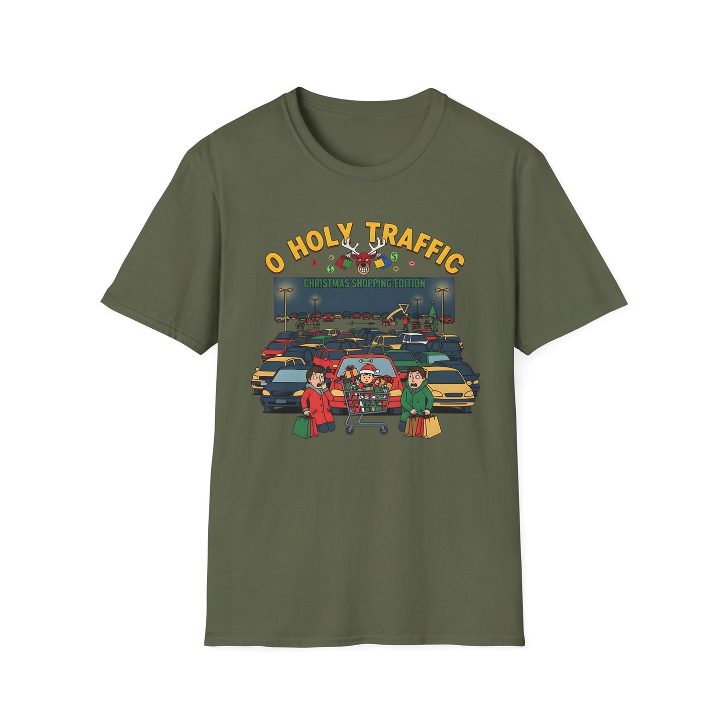 O Holy Traffic Christmas Shopping Edition Funny Holiday Tee