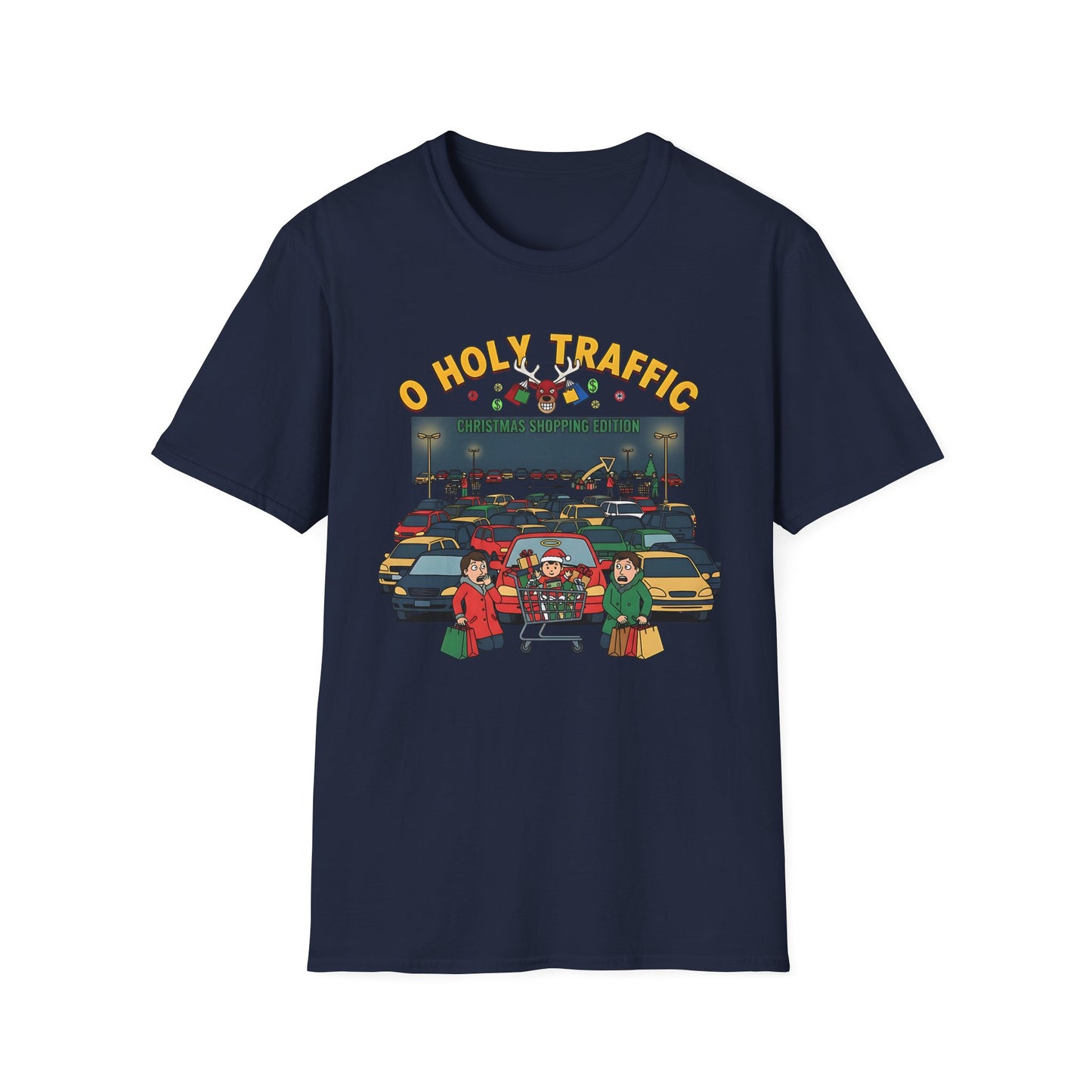 O Holy Traffic Christmas Shopping Edition Funny Holiday Tee
