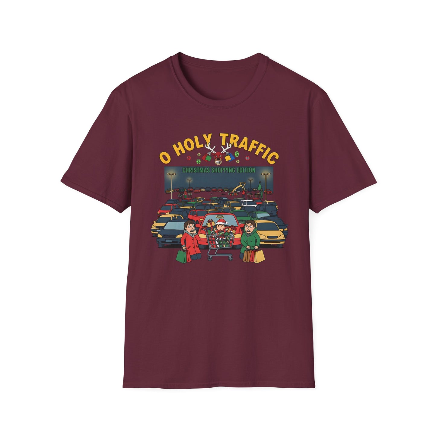 O Holy Traffic Christmas Shopping Edition Funny Holiday Tee