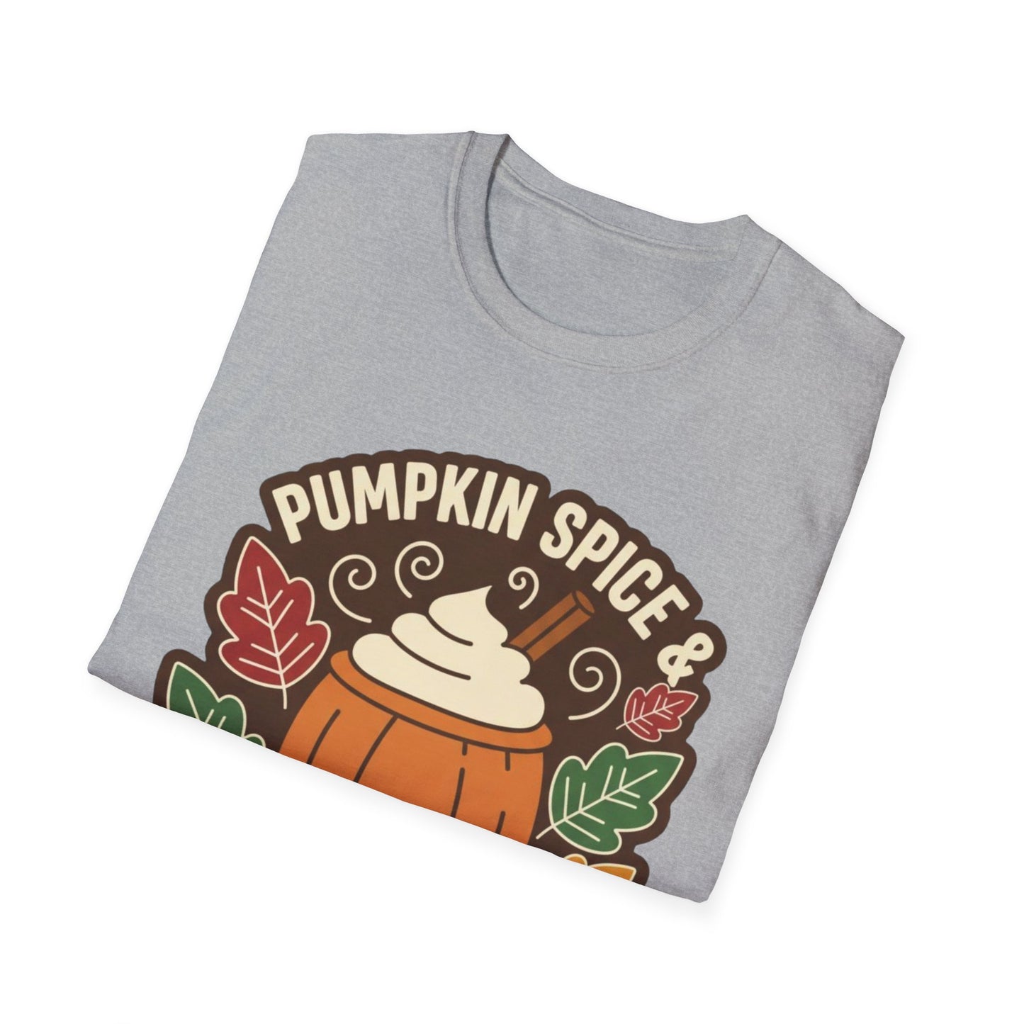 A052 - Pumpkin Spice & Thankful Vibes Autumn Fashion T-Shirt