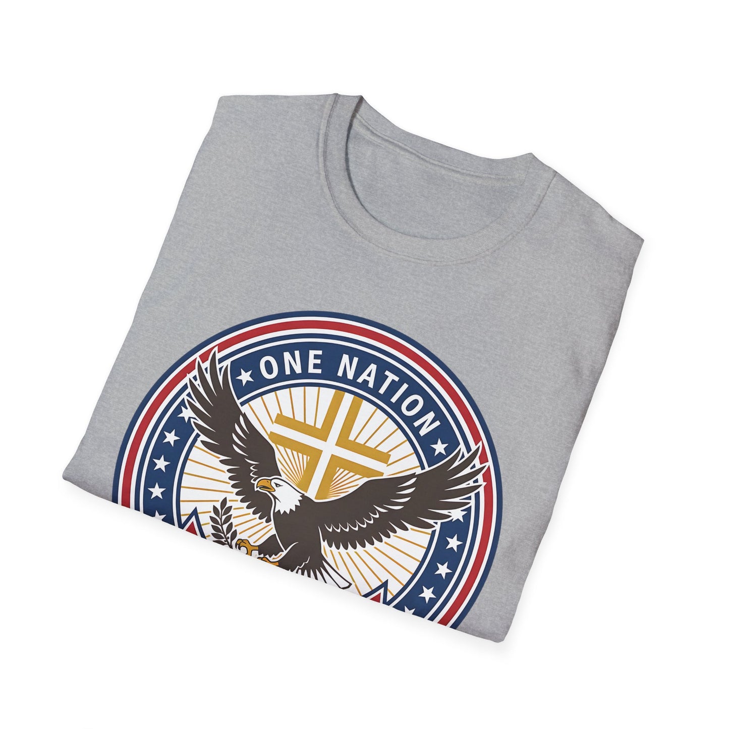 One Nation Under God Christian Patriotic Eagle Cross T-Shirt