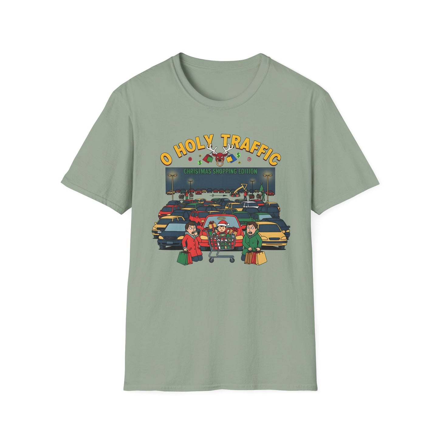 O Holy Traffic Christmas Shopping Edition Funny Holiday Tee