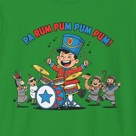 A099 - Funny Little Drummer Boy Christmas T-Shirt Pa Rum Pum Pum Pum!