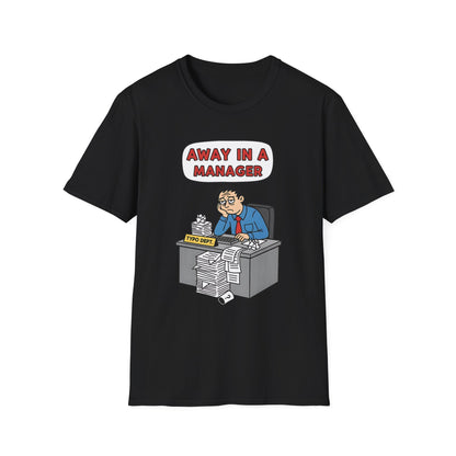 Away in a Manager Typo Dept Funny Office Humor Christmas T-Shirt