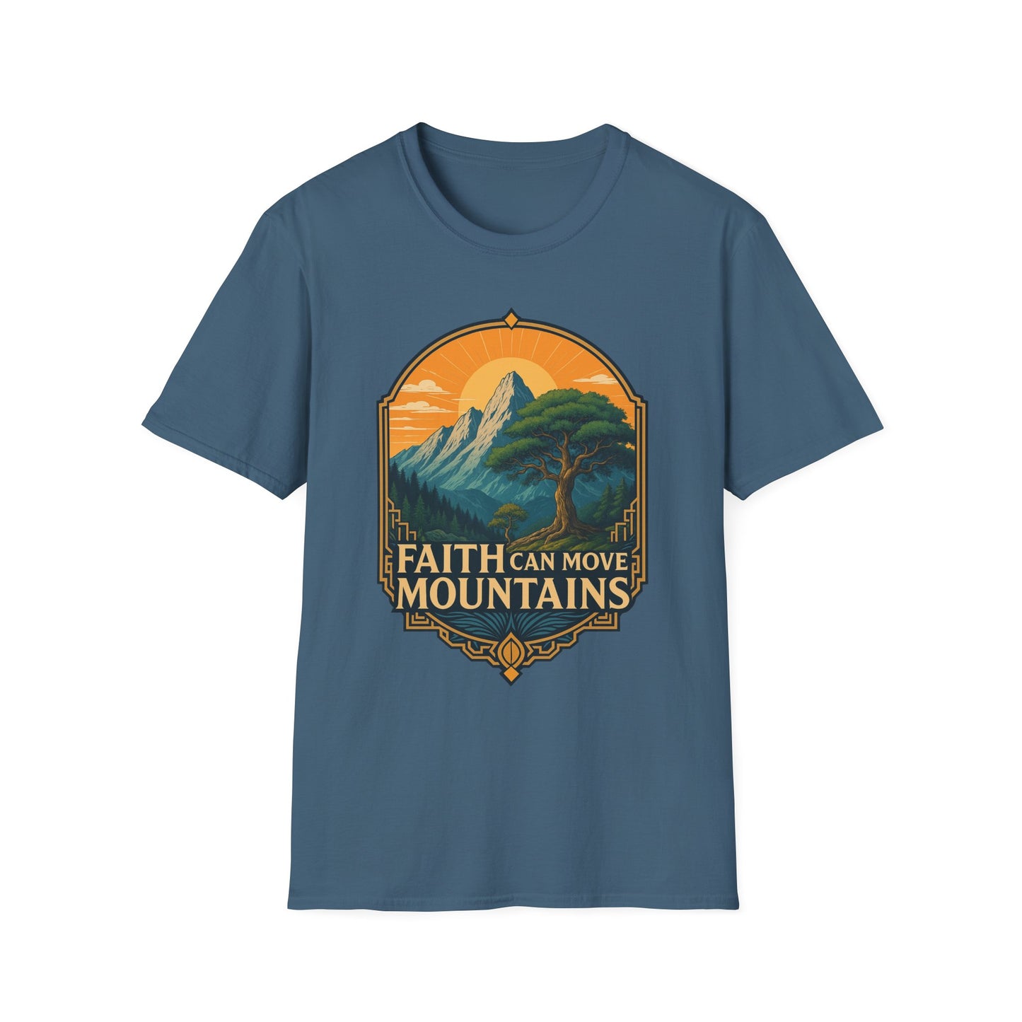 A035 - Faith Can Move Mountains Inspirational Christian Tee