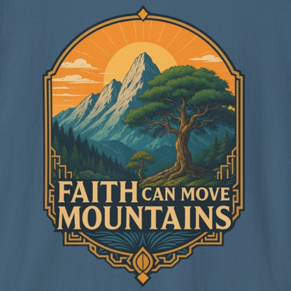 A035 - Faith Can Move Mountains Inspirational Christian Tee