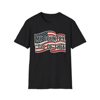 My Country 'Tis of Thee American Flag Patriotic T-Shirt