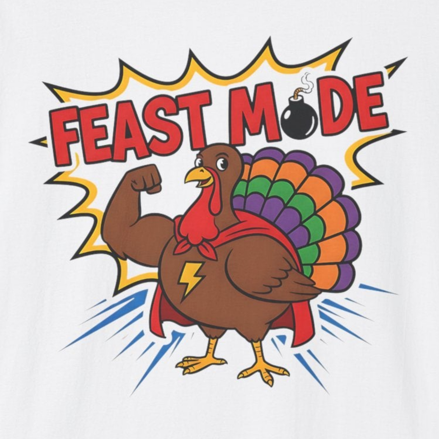 A057 - Feast Mode Funny Thanksgiving Turkey T-Shirt