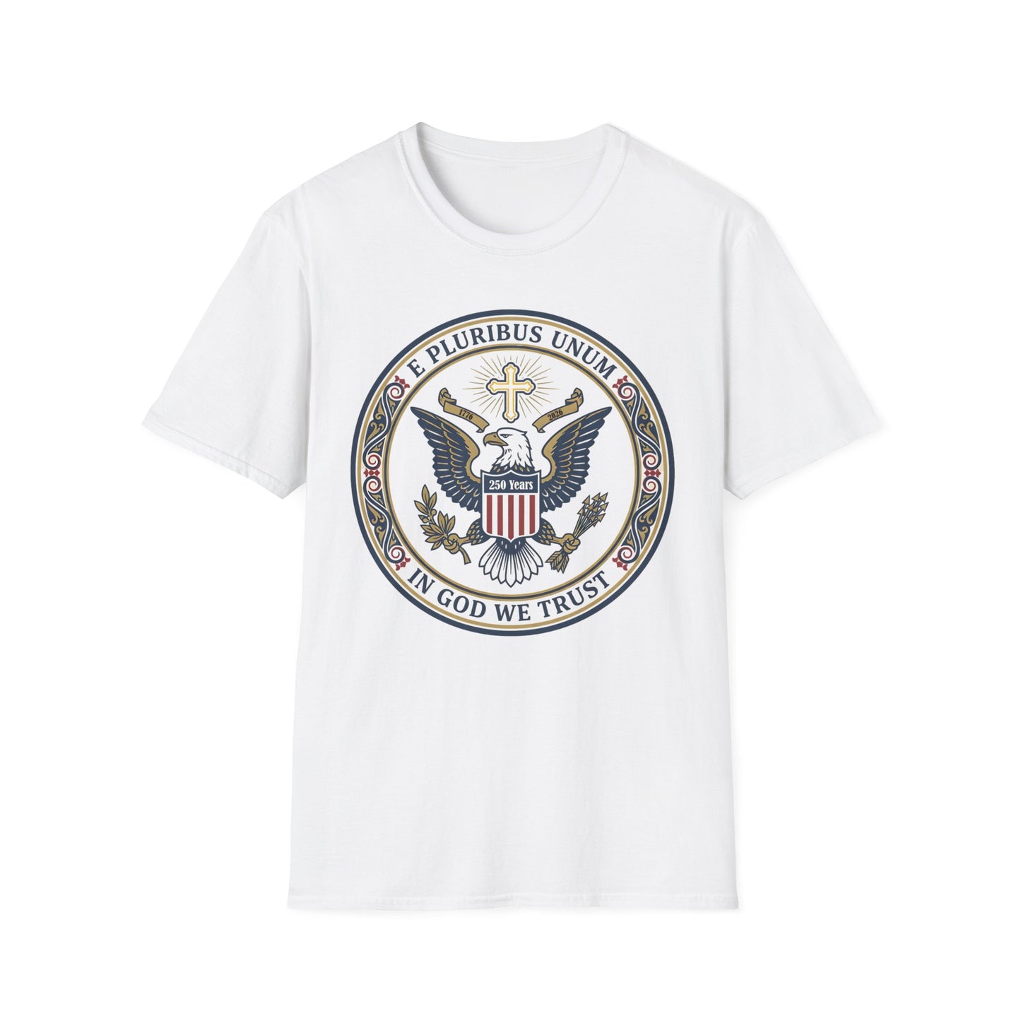 USA 250 Years • Patriotic Presidential Seal T-Shirt • E Pluribus Unum • In God We Trust