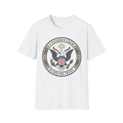 USA 250 Years • Patriotic Presidential Seal T-Shirt • E Pluribus Unum • In God We Trust