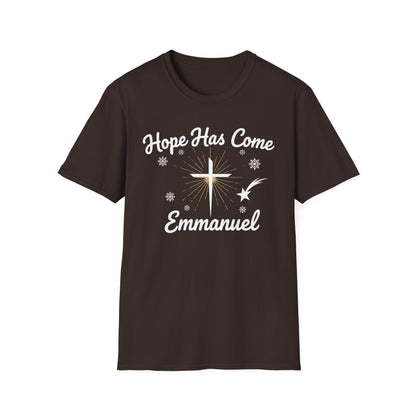 A067 - Hope Has Come Emmanuel Christian Christmas T-Shirt