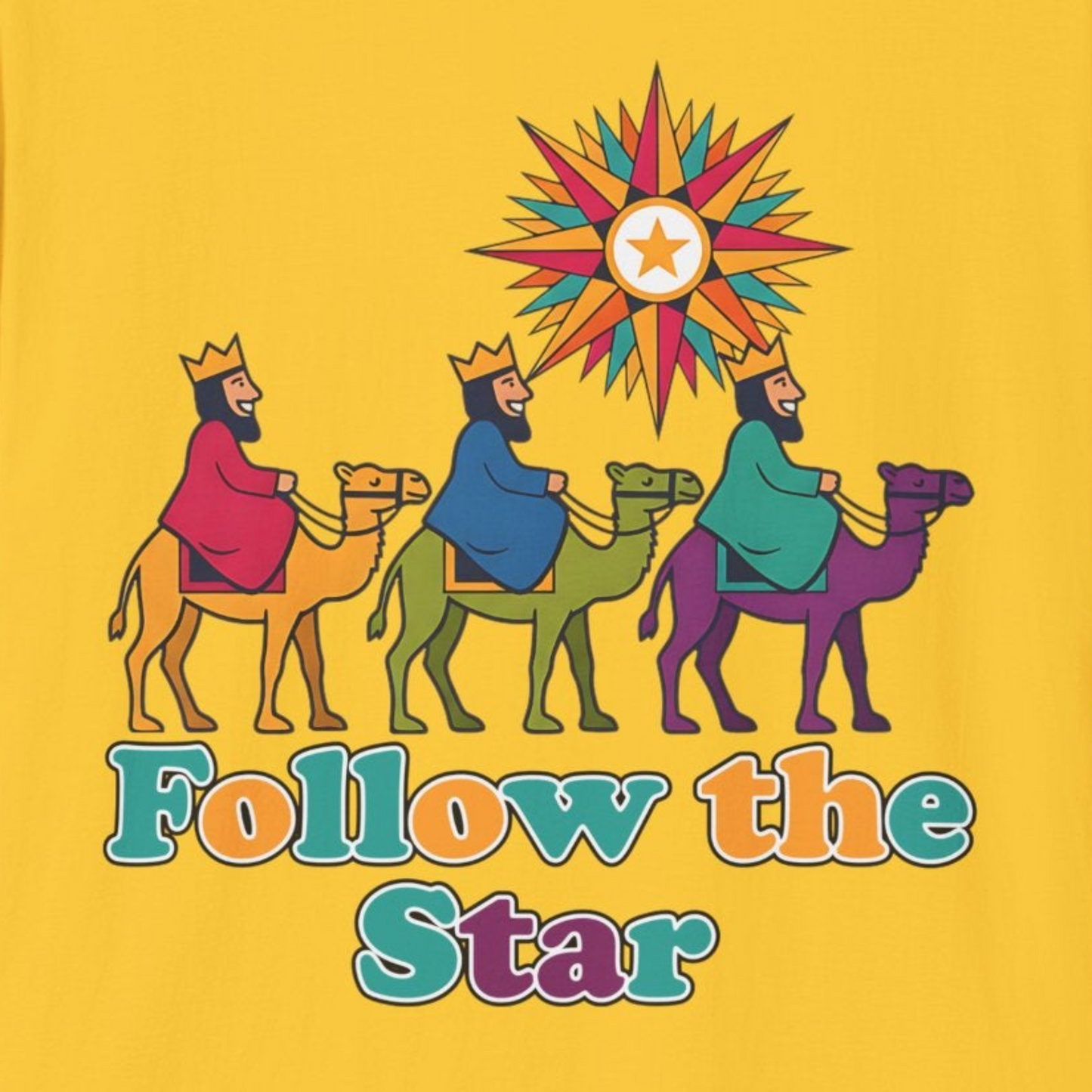 A088 - Follow the Star Christian Christmas T-Shirt