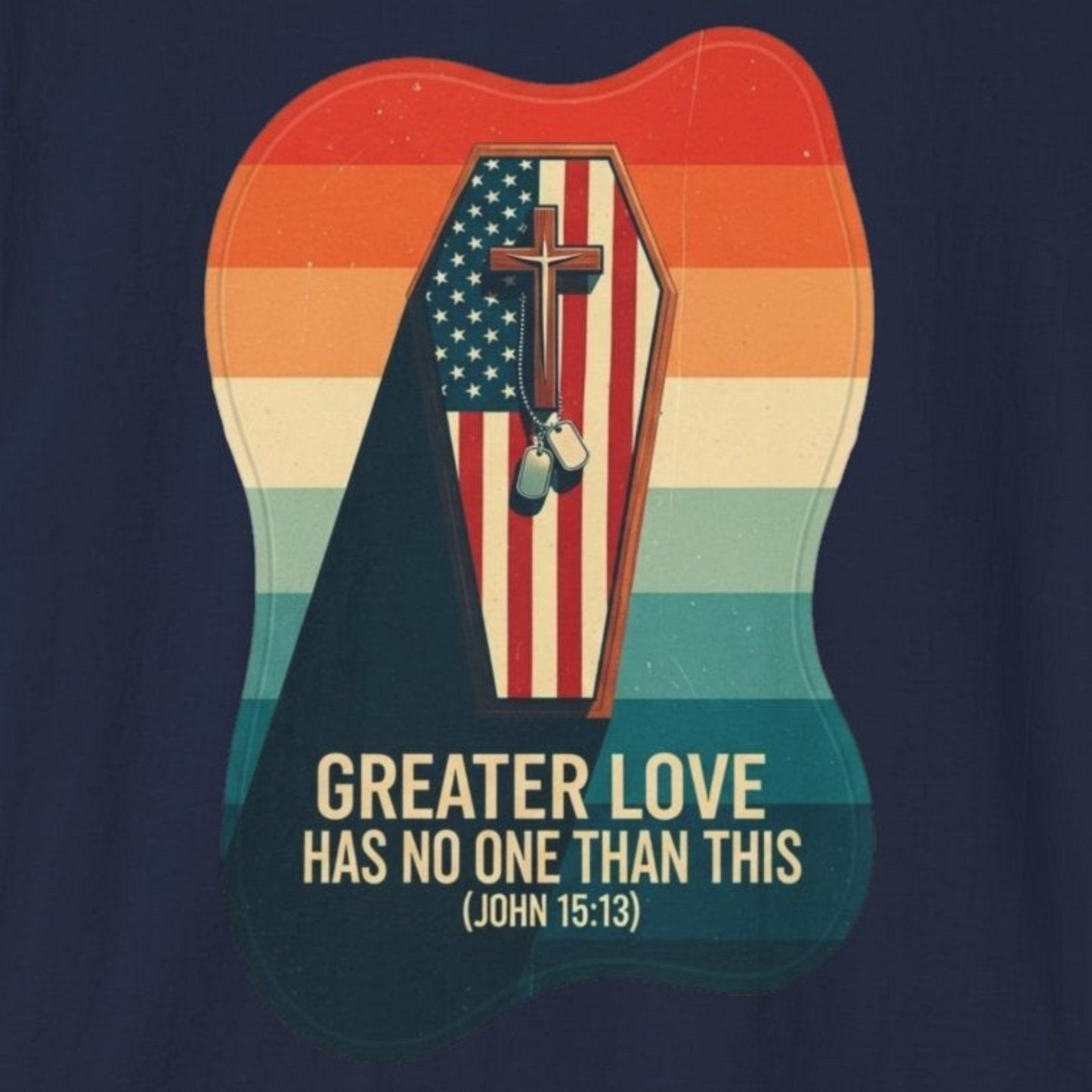 A039 - Greater Love Has No One Than This, Unisex Softstyle Christian Patriotic T-Shirt