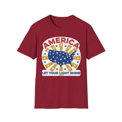 America Let Your Light Shine Patriotic USA T-Shirt