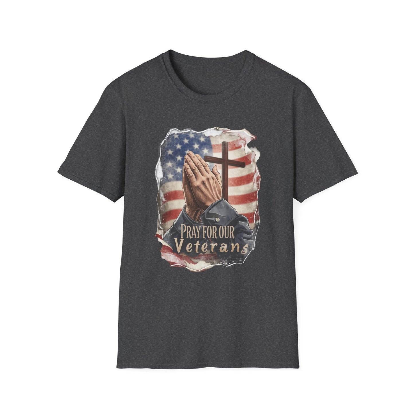 A042 - Pray for Our Veterans Christian Patriotic T-Shirt
