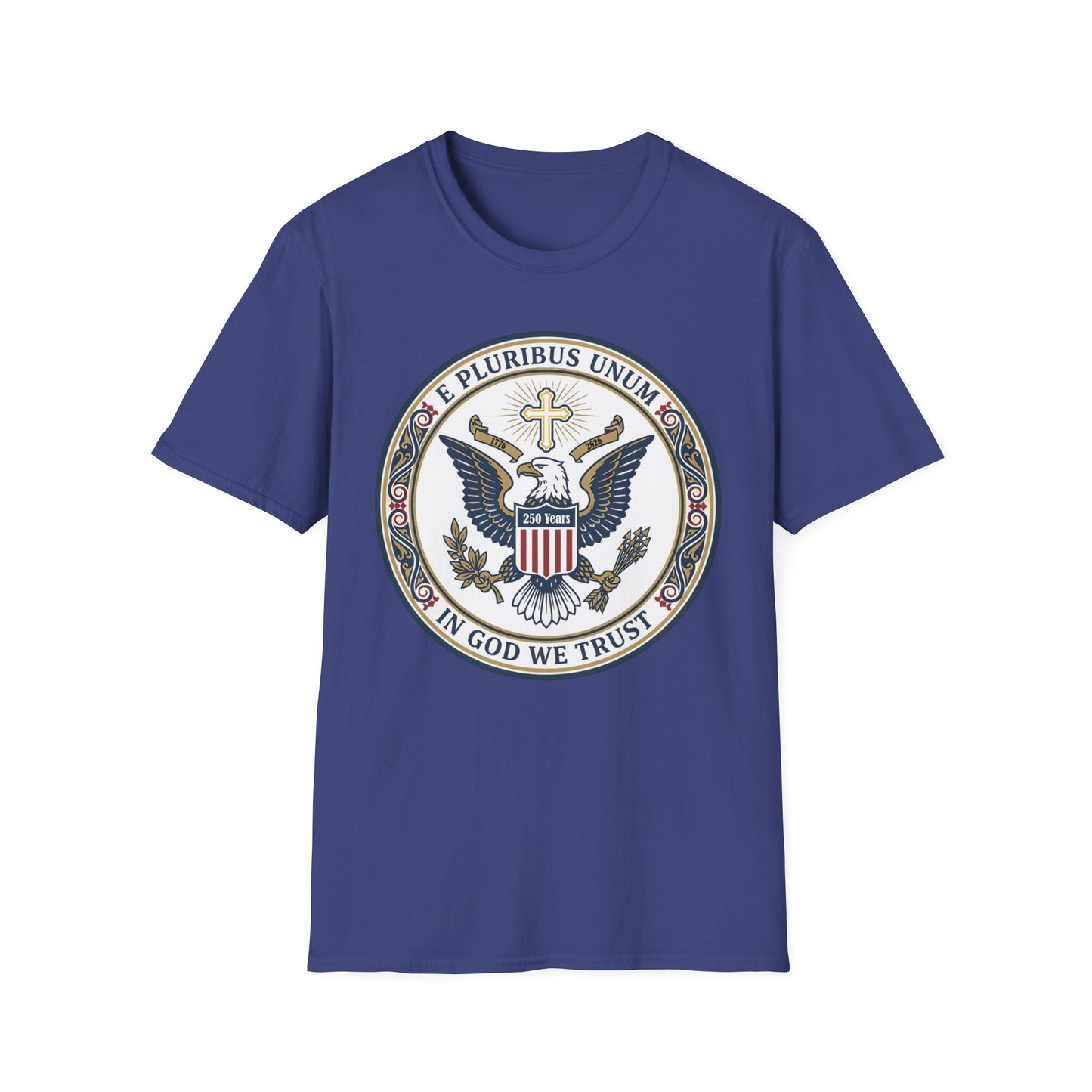 USA 250 Years • Patriotic Presidential Seal T-Shirt • E Pluribus Unum • In God We Trust